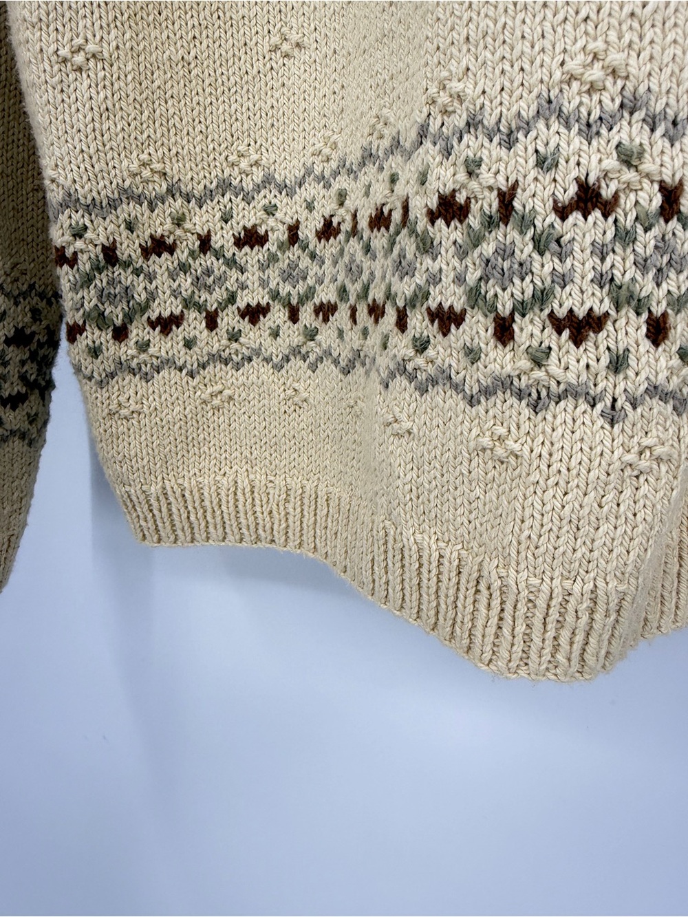 Lauren Ralph Lauren Hand Knit Equestrian Fox Hunt Sweater Cotton Linen Size L - Picture 9 of 11